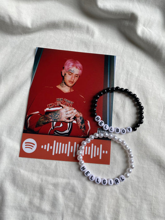 Hellboy/girl by Lil Peep matching bracelets