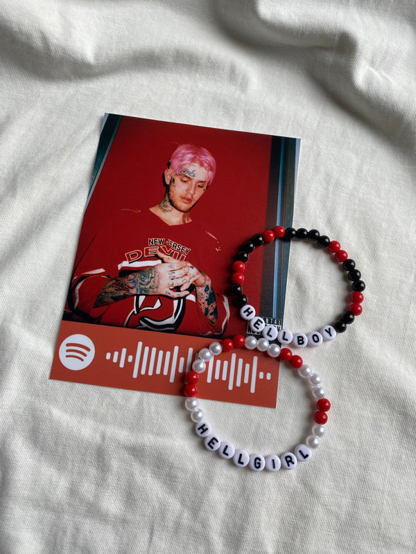 Hellboy/girl by Lil Peep matching bracelets
